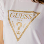 T-shirt Guess SS CN GOLD TRIANGLE Rosa - Foto 2