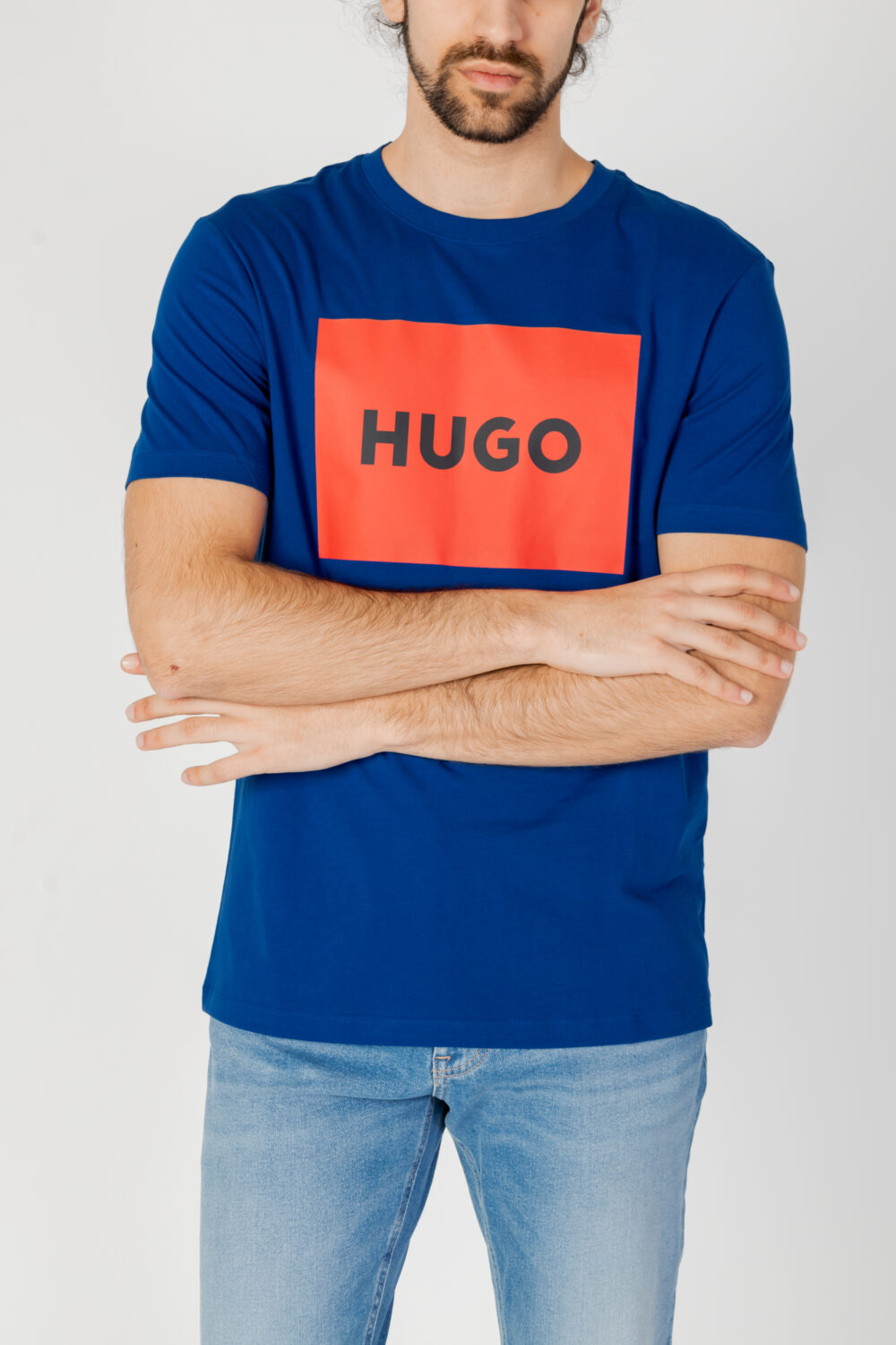 T-shirt Hugo JERSEY DULIVE222 Blu - Foto 1