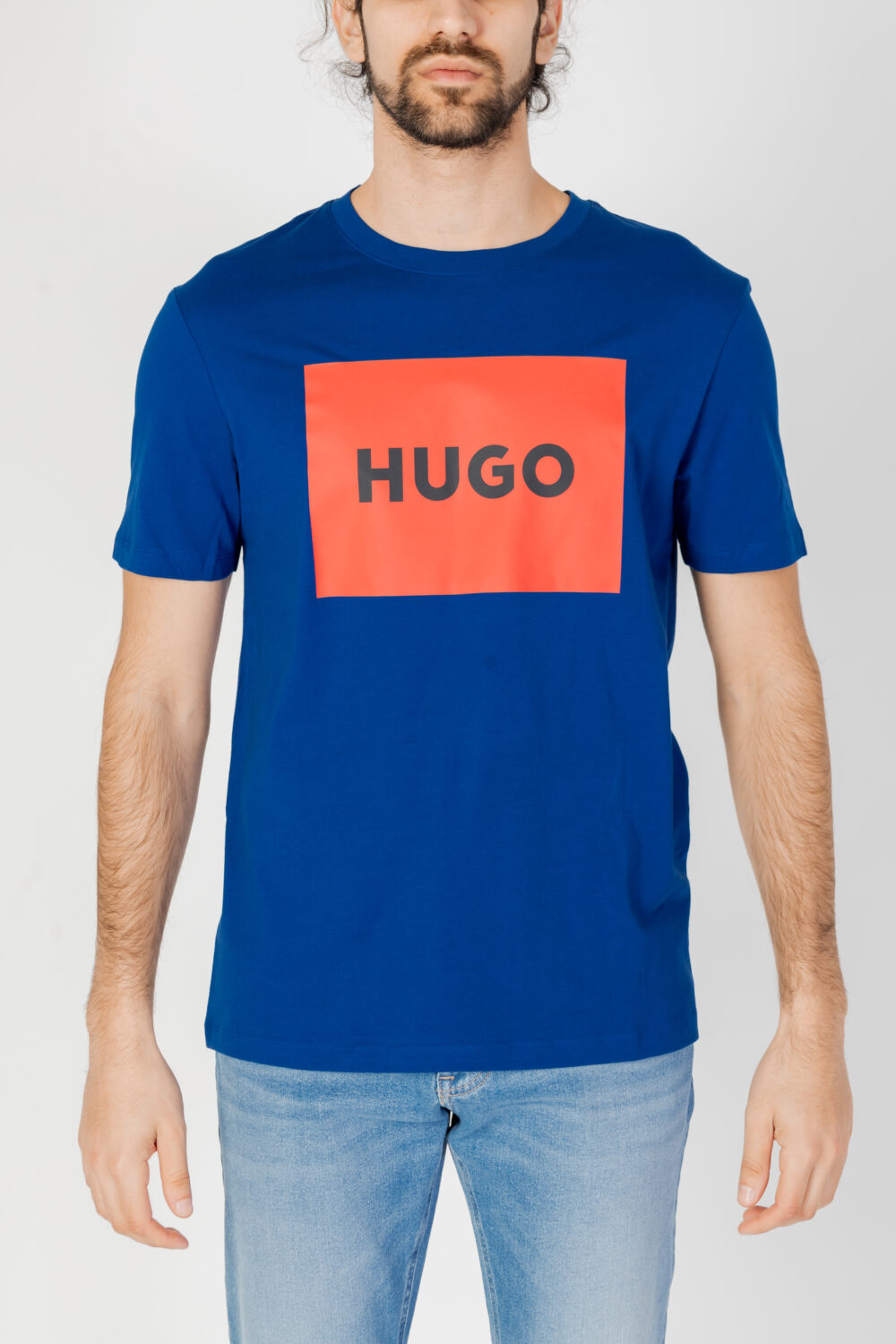 T-shirt Hugo JERSEY DULIVE222 Blu - Foto 5