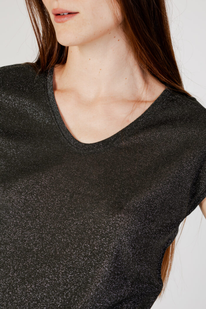 T-shirt Only SILVERY NECK LUREX JRS NOOS Antracite