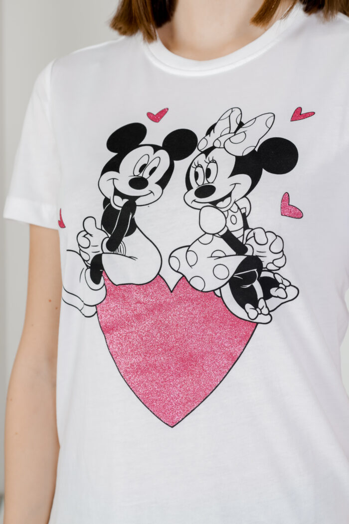 T-shirt Only Onlmickey Life Reg S/S Valentine Jrs Bianco