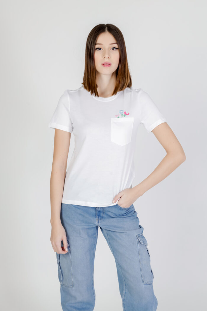 T-shirt Only Onlpolly Life Reg S/S Pocket Box Jrs Bianco
