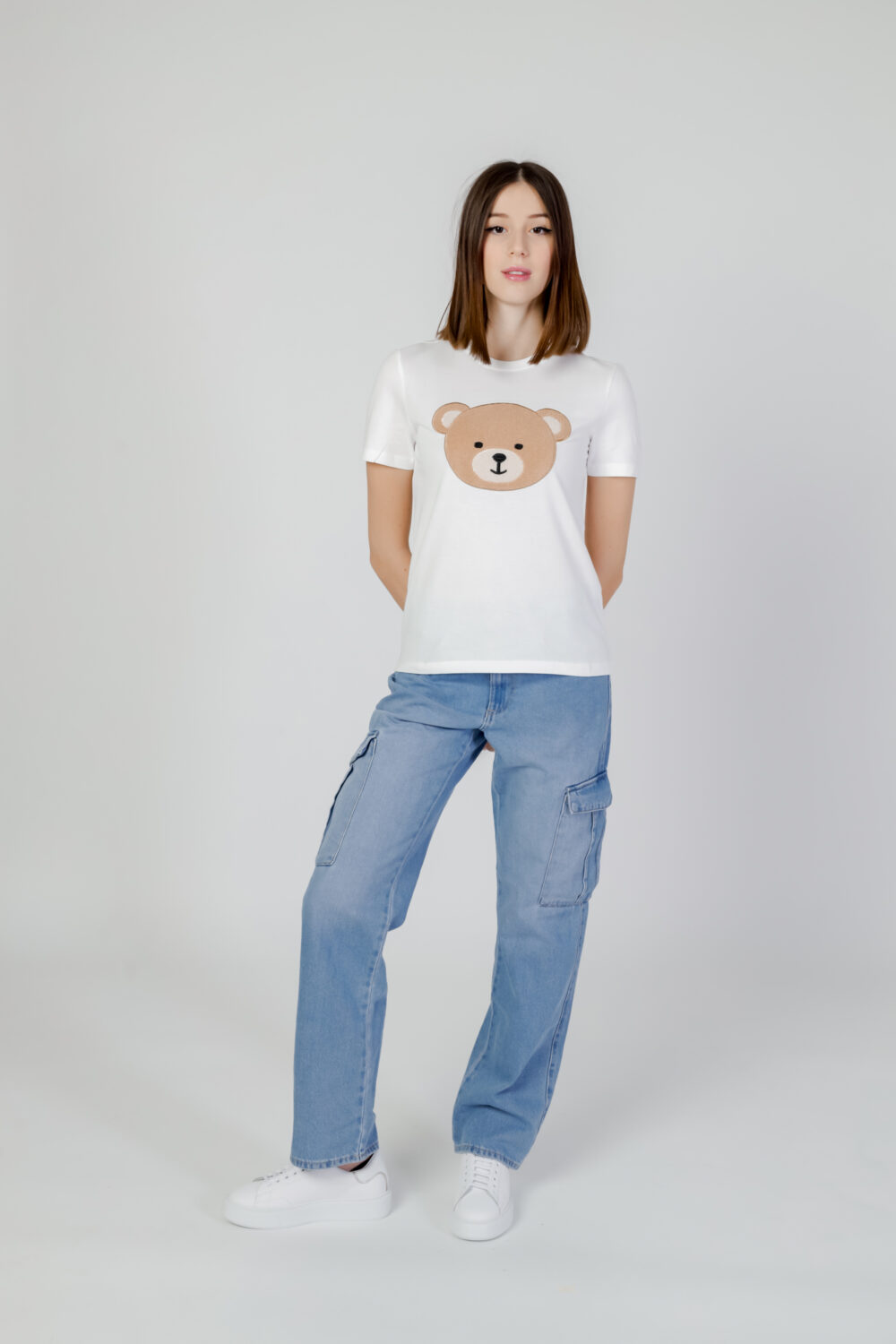 T-shirt Only Onlteresa Reg S/S Teddy Box Jrs Bianco - Foto 4
