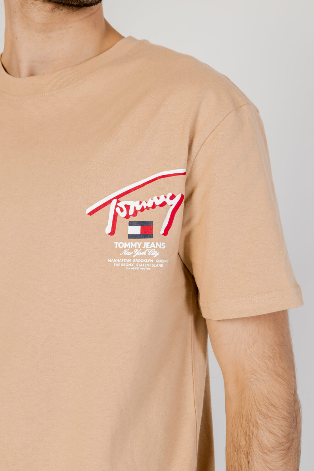 T-shirt Tommy Hilfiger Jeans REG 3D STREET Beige - Foto 2