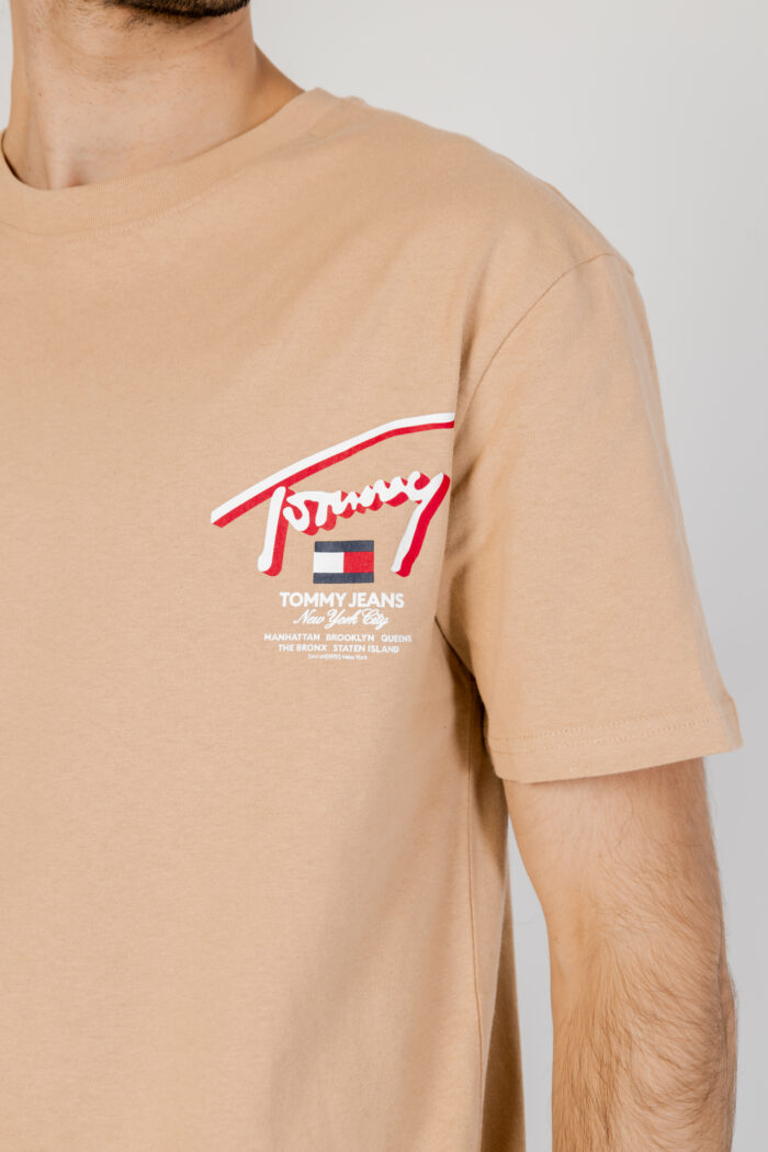 T-shirt Tommy Hilfiger REG 3D STREET Beige