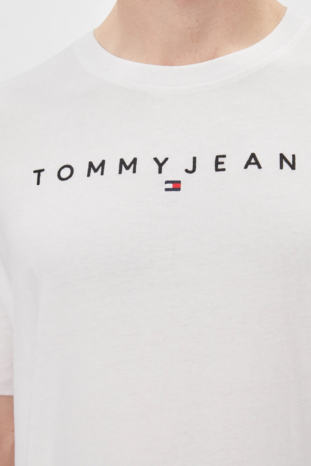T-shirt Tommy Hilfiger Jeans REG LINEAR LOGO Bianco - Foto 4