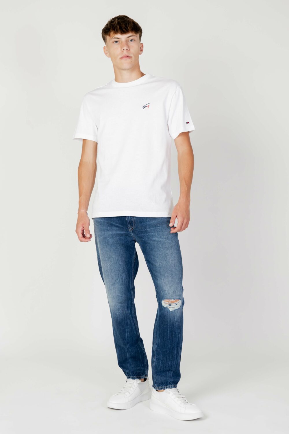 T-shirt Tommy Hilfiger Jeans TJM CLSC SIGNATURE T Bianco - Foto 2