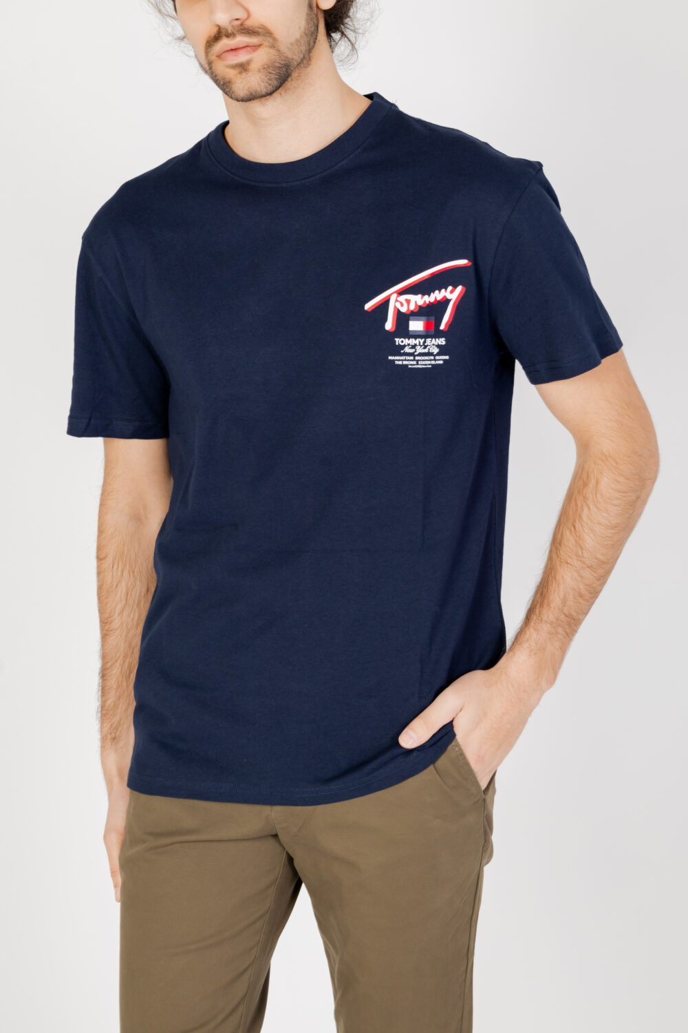 T-shirt Tommy Hilfiger Jeans REG 3D STREET Blu - Foto 1