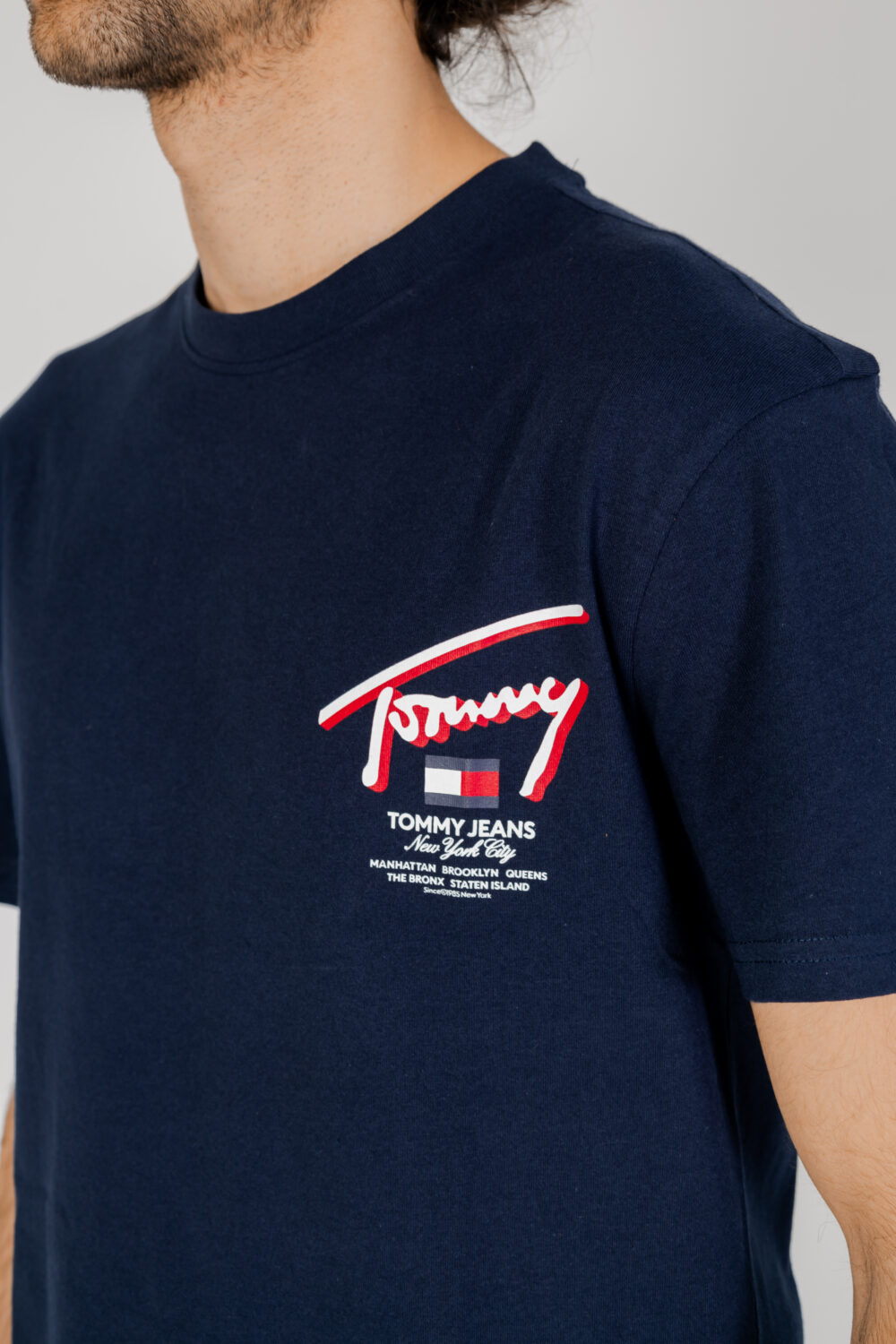 T-shirt Tommy Hilfiger Jeans REG 3D STREET Blu - Foto 2