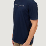 T-shirt Tommy Hilfiger Jeans REG LINEAR LOGO Blu - Foto 4