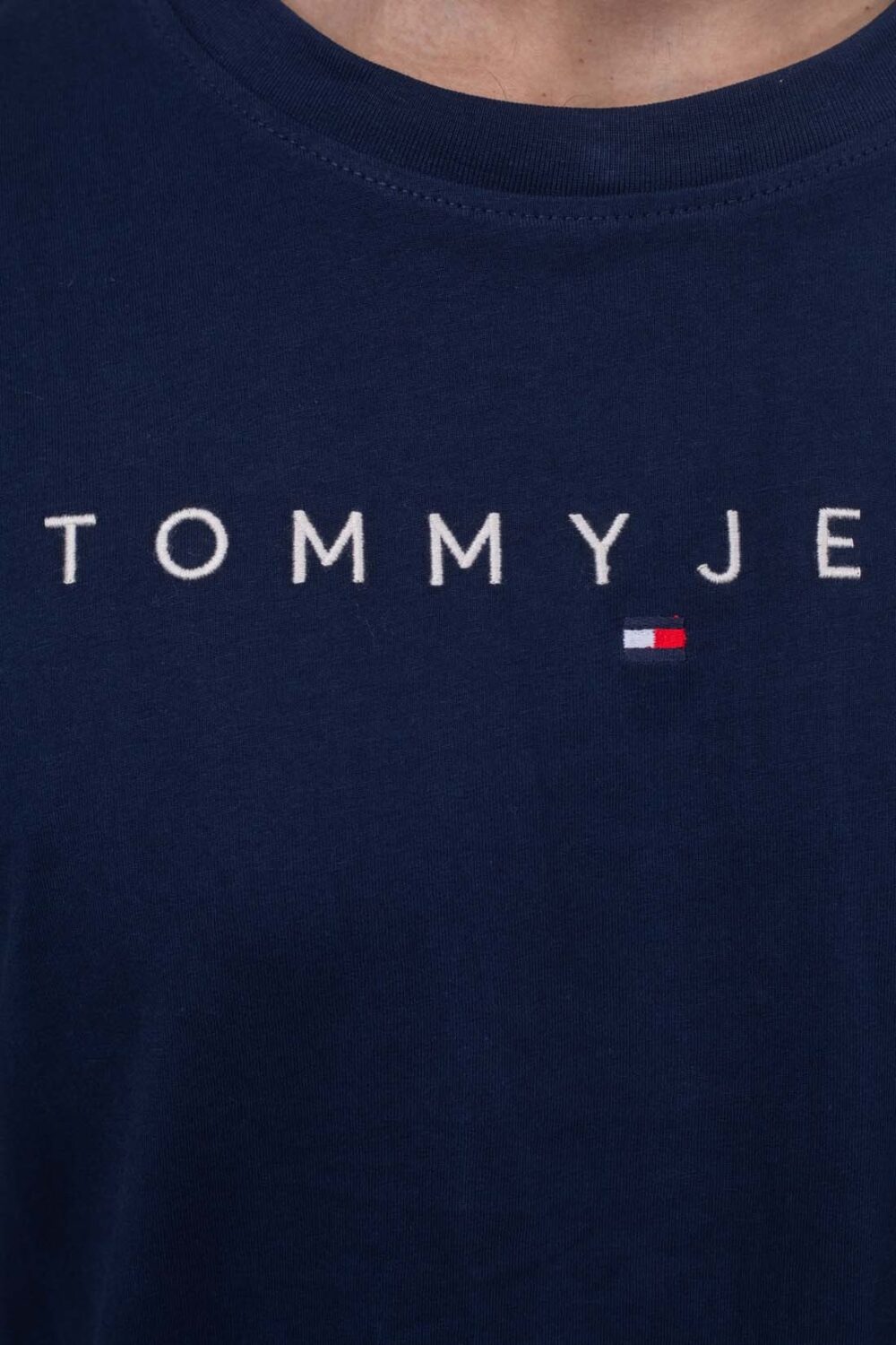 T-shirt Tommy Hilfiger Jeans REG LINEAR LOGO Blu - Foto 2