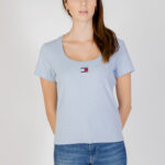 T-shirt Tommy Hilfiger Jeans SLIM BADGE RIB Celeste - Foto 1