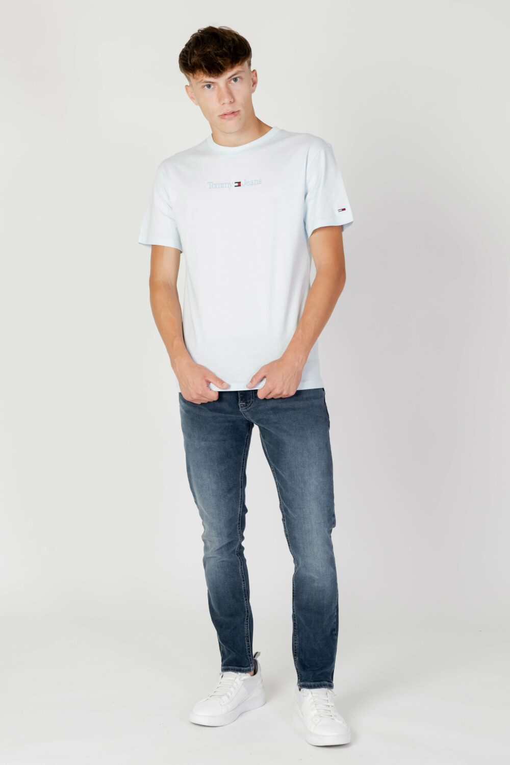 T-shirt Tommy Hilfiger Jeans TJM CLSC SMALL TEXT Celeste - Foto 3