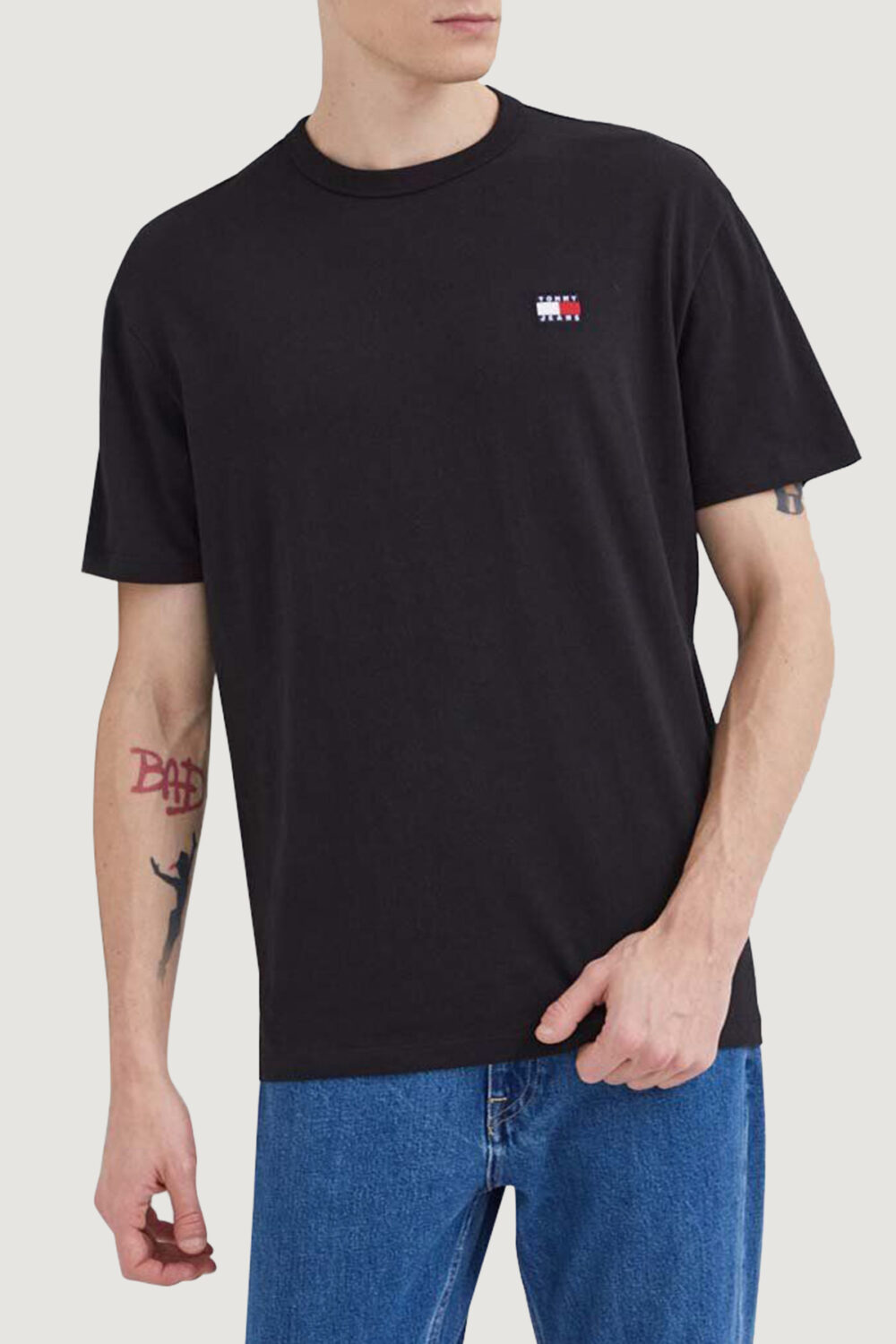 T-shirt Tommy Hilfiger Jeans REG BADGE EX Nero - Foto 1