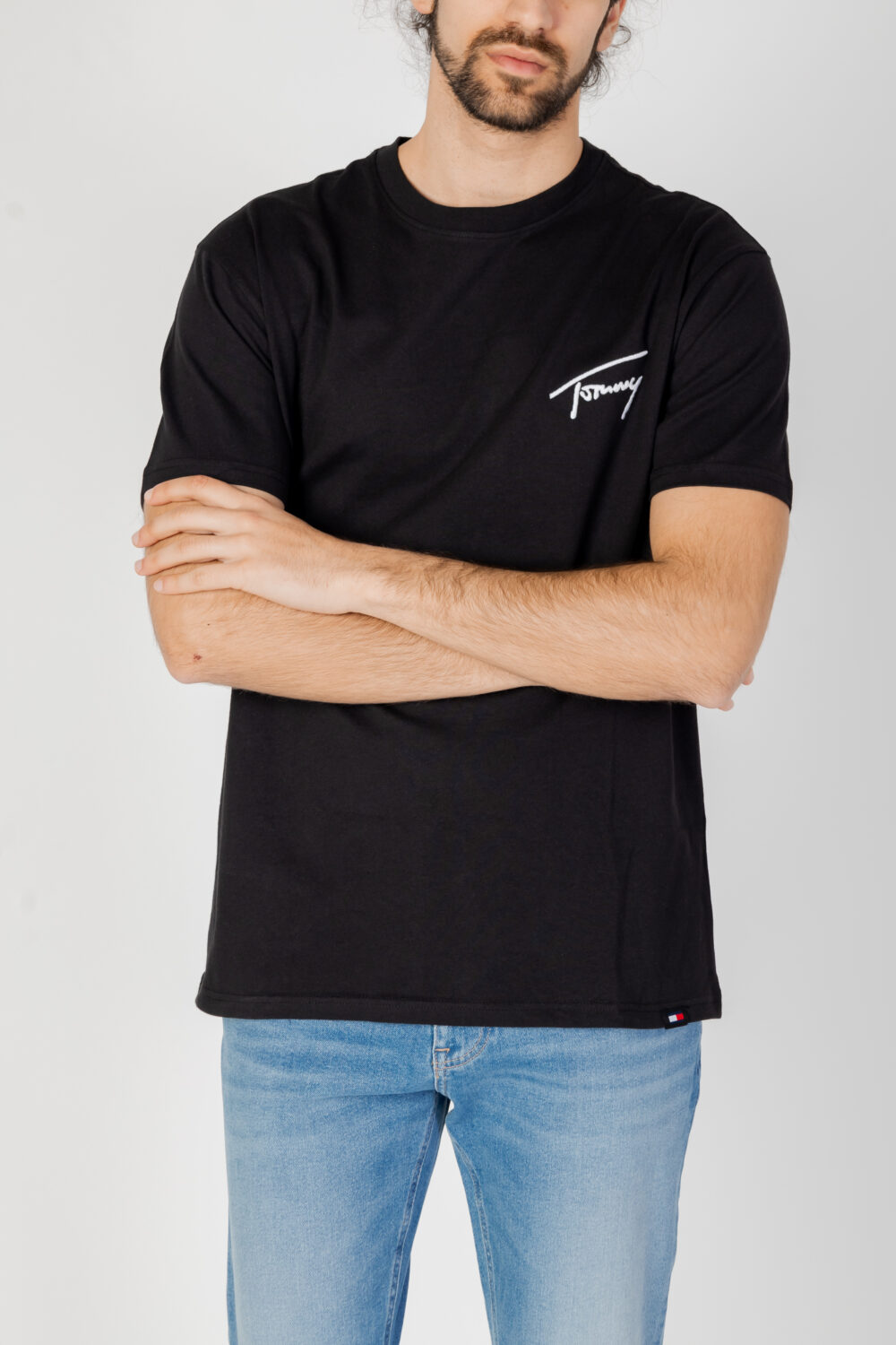 T-shirt Tommy Hilfiger Jeans REG SIGNATURE Nero - Foto 1