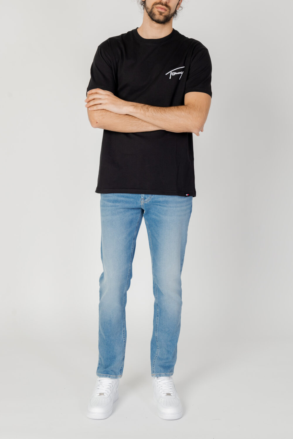T-shirt Tommy Hilfiger Jeans REG SIGNATURE Nero - Foto 5