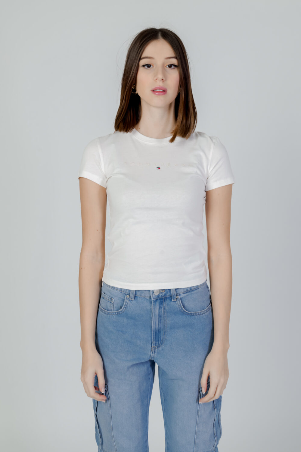 T-shirt Tommy Hilfiger Jeans SLIM TONAL LINEA Panna - Foto 5