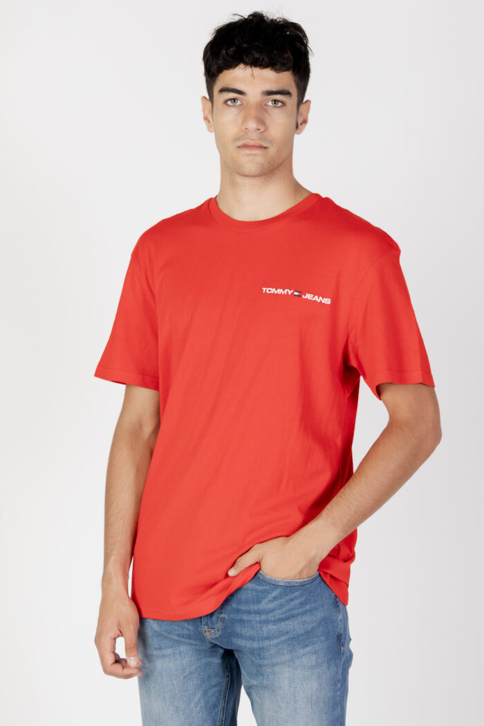 T-shirt Tommy Hilfiger TJM CLSC LINEAR CHES Rosso
