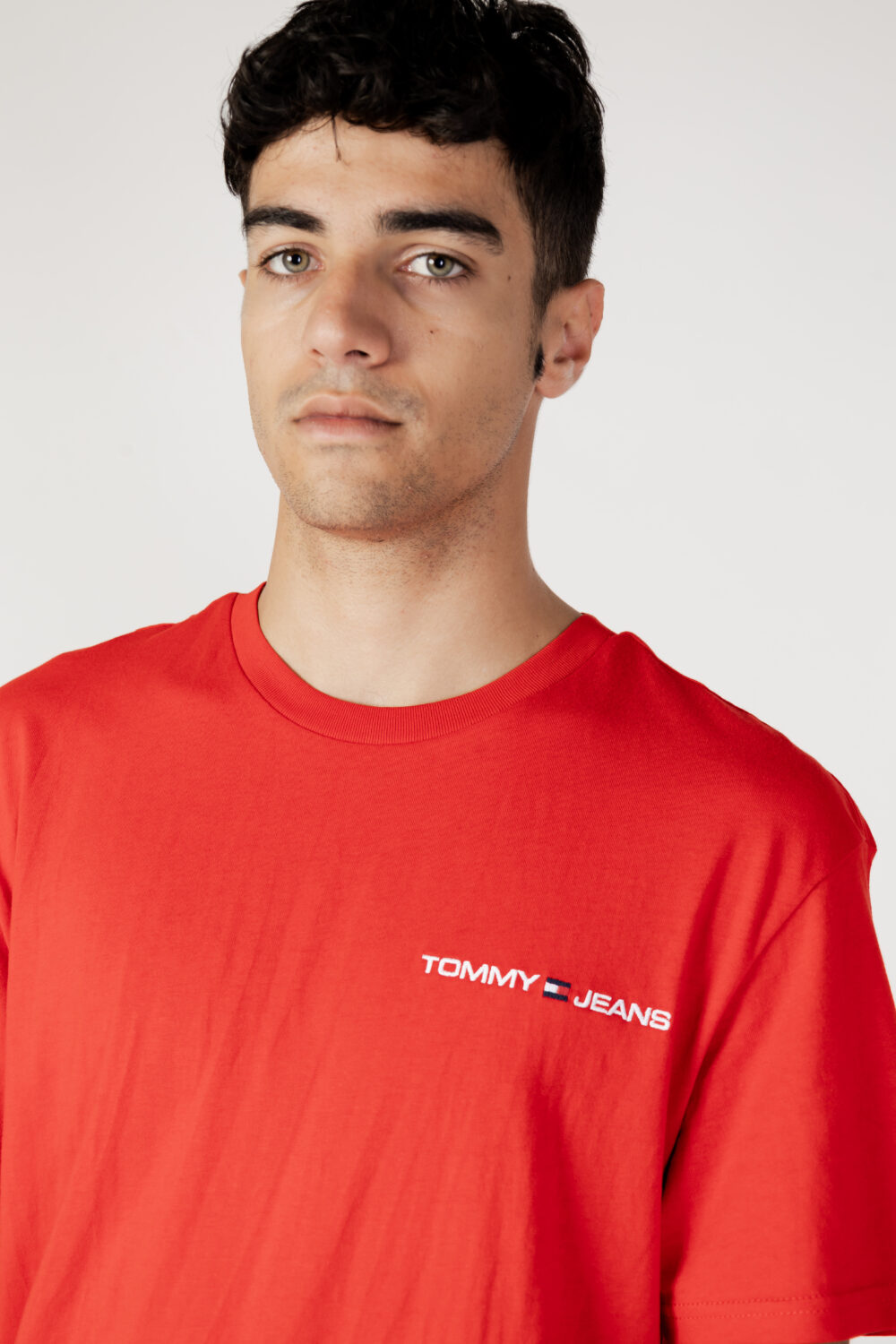 T-shirt Tommy Hilfiger Jeans TJM CLSC LINEAR CHES Rosso - Foto 2