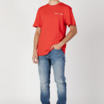 T-shirt Tommy Hilfiger Jeans TJM CLSC LINEAR CHES Rosso - Foto 5