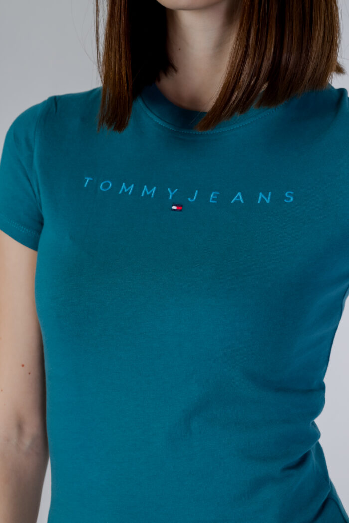 T-shirt Tommy Hilfiger SLIM TONAL LINEA Verde Scuro