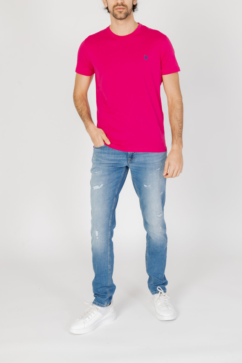 T-shirt U.S. Polo Assn. MICK Magenta - Foto 4