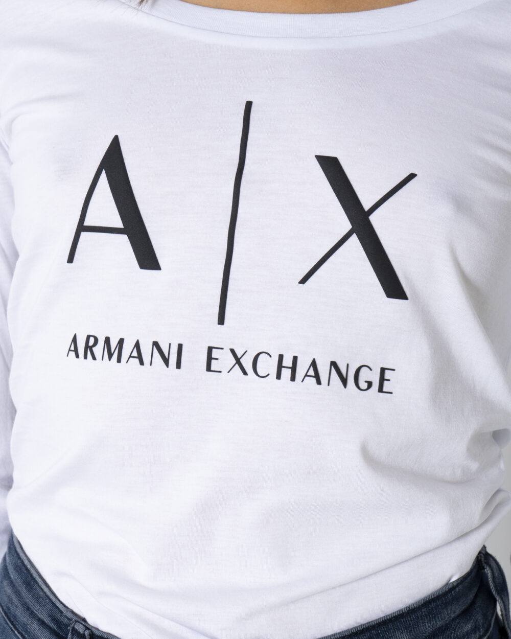 T-shirt manica lunga Armani Exchange  Bianco - Foto 3
