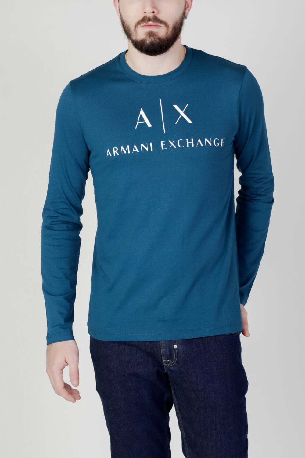 T-shirt manica lunga Armani Exchange  Petrolio - Foto 1