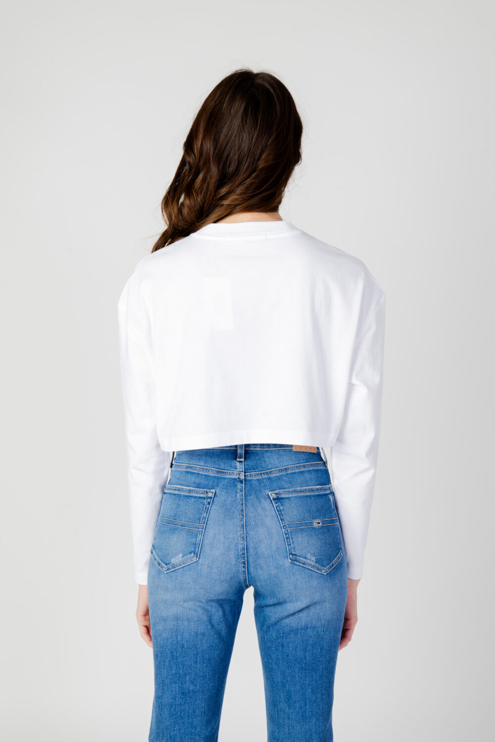 T-shirt manica lunga Calvin Klein Jeans SEQUIN LONG SLEEVE Bianco - Foto 3