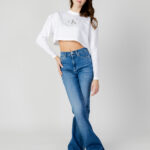 T-shirt manica lunga Calvin Klein Jeans SEQUIN LONG SLEEVE Bianco - Foto 4