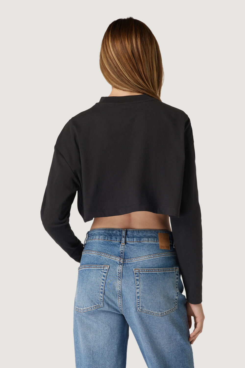 T-shirt manica lunga Calvin Klein Jeans SEQUIN LONG SLEEVE Nero - Foto 3