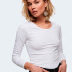 T-shirt manica lunga Only LIVE LOVE L/S O-NECK TOP NOOS JRS Bianco - Foto 2