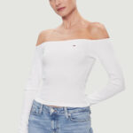 T-shirt manica lunga Tommy Hilfiger Jeans OFF SHOULDER Bianco - Foto 1