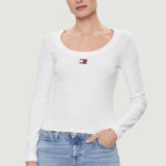 T-shirt manica lunga Tommy Hilfiger Jeans SLIM BADGE RIB Bianco - Foto 1