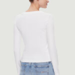 T-shirt manica lunga Tommy Hilfiger Jeans SLIM BADGE RIB Bianco - Foto 3