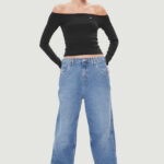 T-shirt manica lunga Tommy Hilfiger Jeans OFF SHOULDER Nero - Foto 5