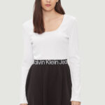 Vestito midi Calvin Klein Jeans LOGO ELASTIC LONG Black-White - Foto 1
