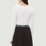Vestito midi Calvin Klein Jeans LOGO ELASTIC LONG Black-White - Foto 3