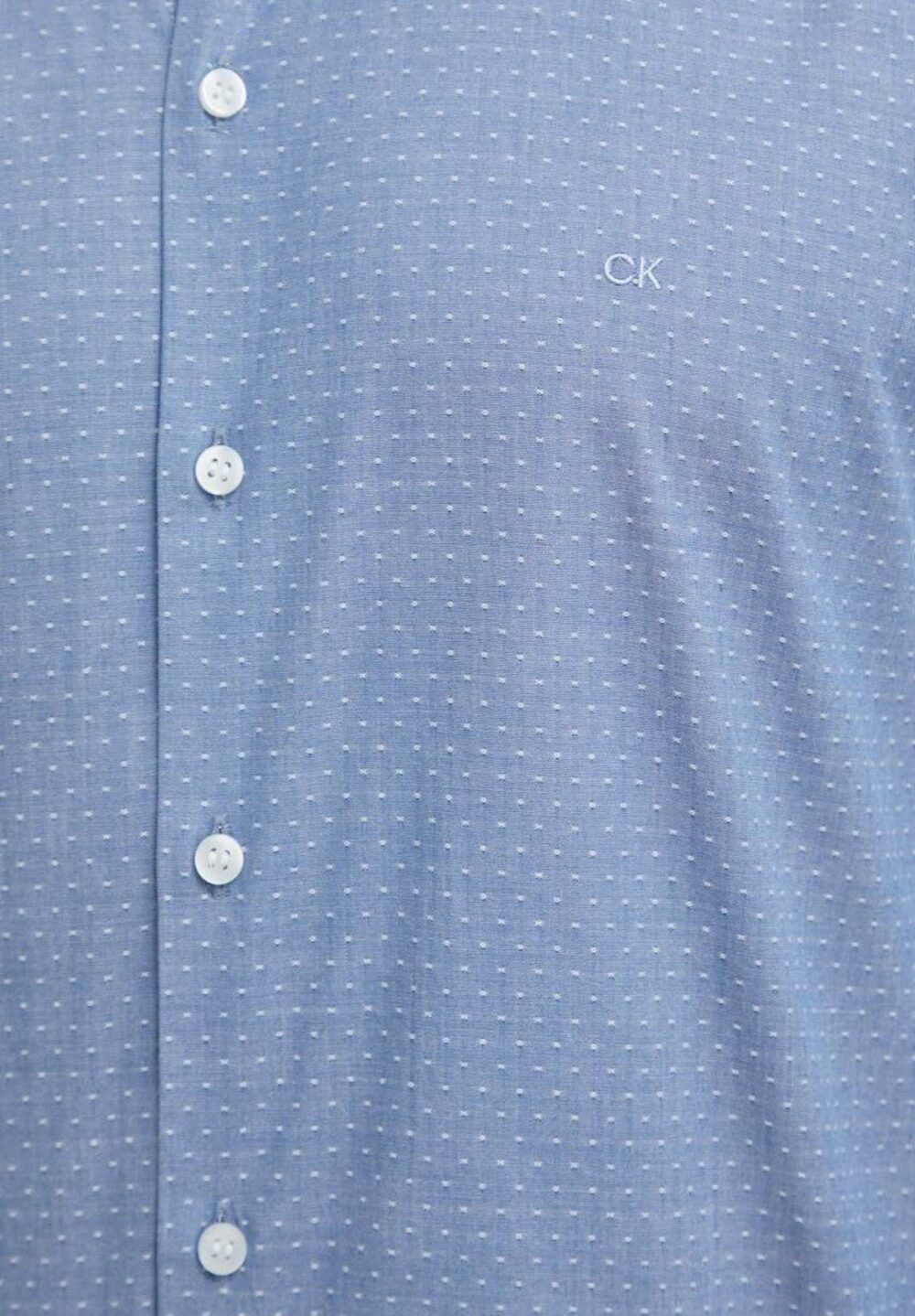 Camicia manica lunga Calvin Klein CHAMBRAY MICRO DOBBY Blu Chiaro - Foto 4
