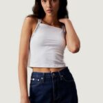 Canotta Calvin Klein Jeans LOGO ELASTIC STRAPPY Bianco - Foto 1