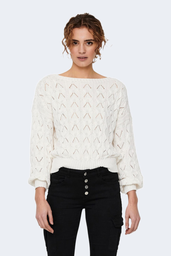 Maglione Only BRYNN LIFE STRUCTURE L/S PUL KNT NOOS Bianco