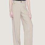 Pantaloni a palazzo Only Onlaris Life Hw Wide Tlr Beige scuro - Foto 3