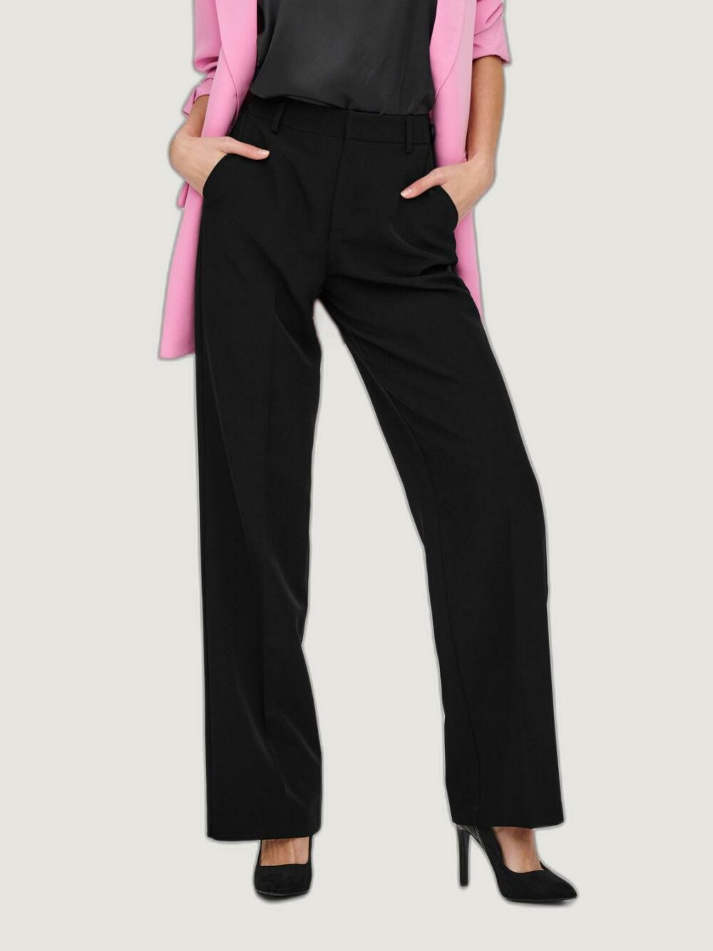 Pantaloni a palazzo Only ONLBERRY HW WIDE PANT TLR NOOS Nero - Foto 1