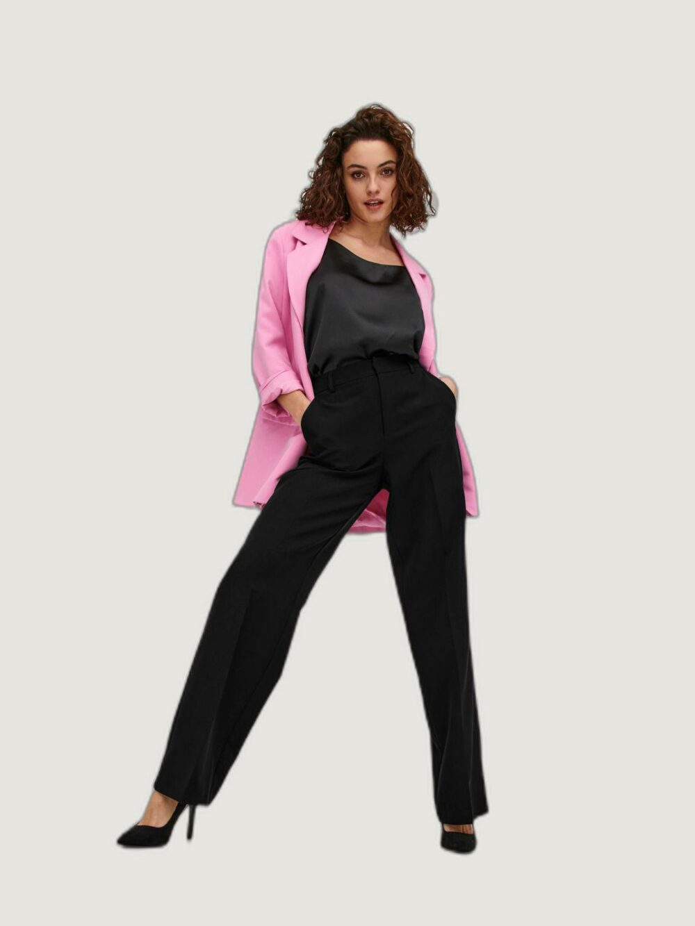 Pantaloni a palazzo Only ONLBERRY HW WIDE PANT TLR NOOS Nero - Foto 4