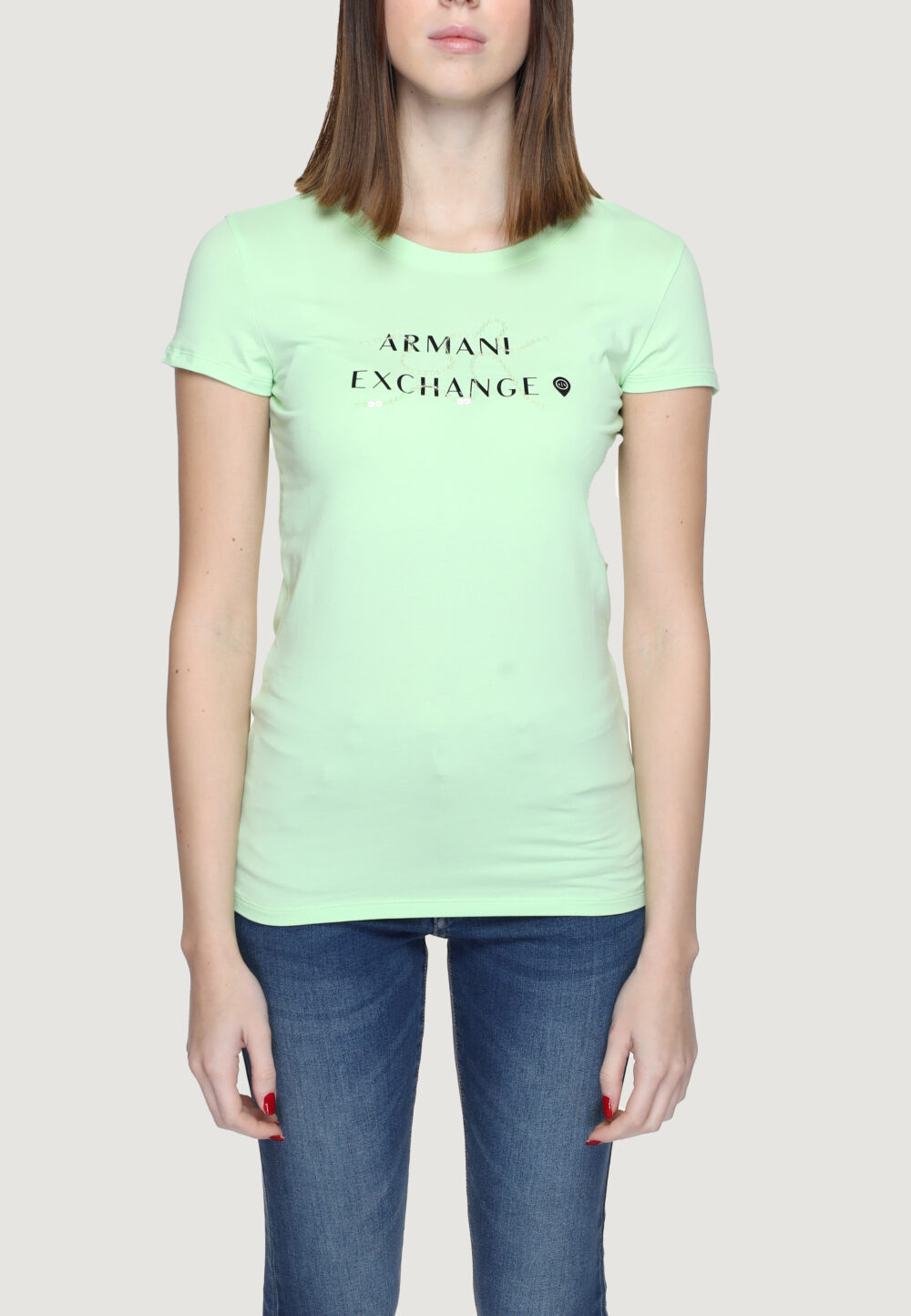 T-shirt Armani Exchange  Verde ice - Foto 5