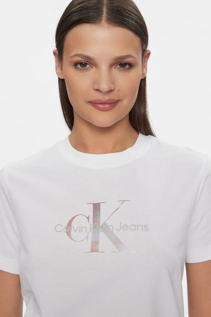 T-shirt Calvin Klein DIFFUSED MONOLOGO Bianco