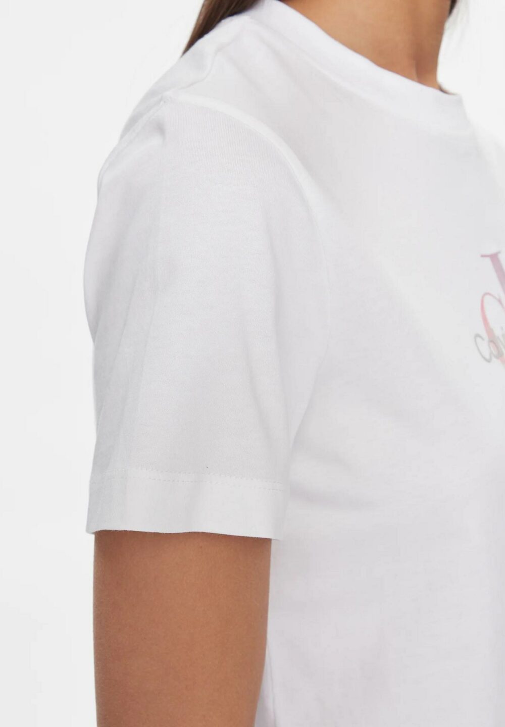 T-shirt Calvin Klein Jeans DIFFUSED MONOLOGO Bianco - Foto 4