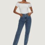 T-shirt Calvin Klein Jeans LOGO ELASTIC BARDOT Bianco - Foto 5