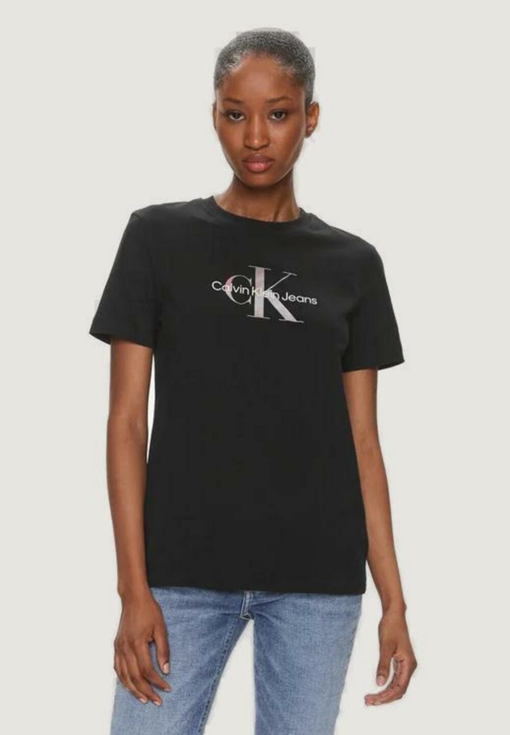 T-shirt Calvin Klein Jeans DIFFUSED MONOLOGO Nero - Foto 1