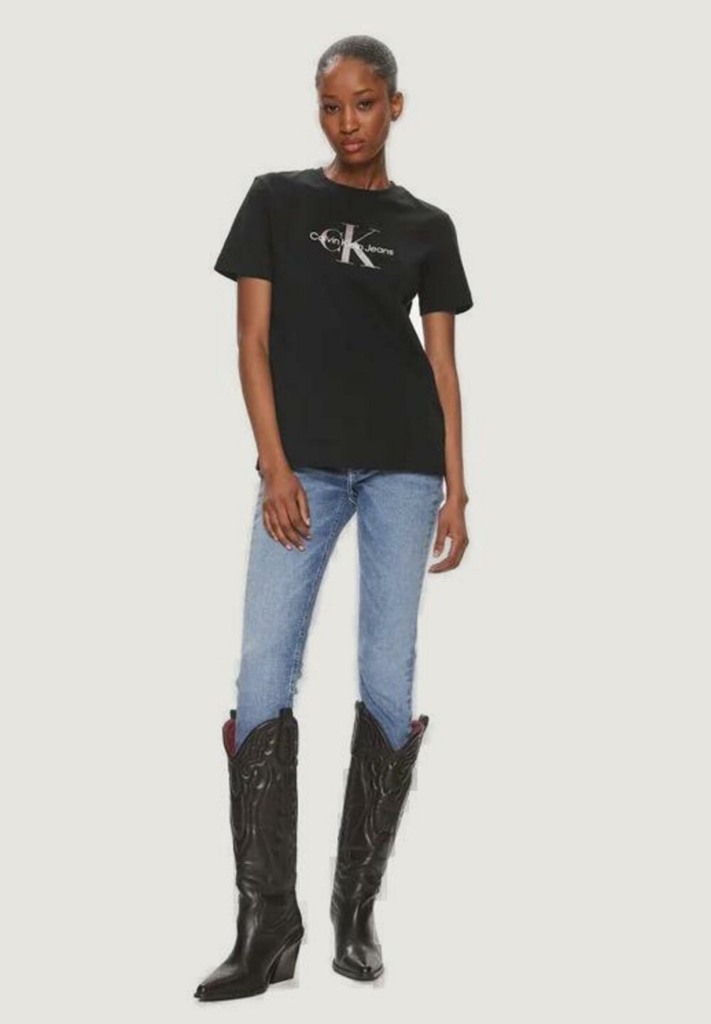 T-shirt Calvin Klein Jeans DIFFUSED MONOLOGO Nero - Foto 5
